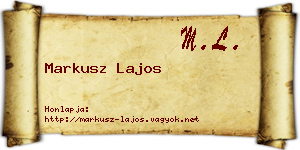 Markusz Lajos névjegykártya